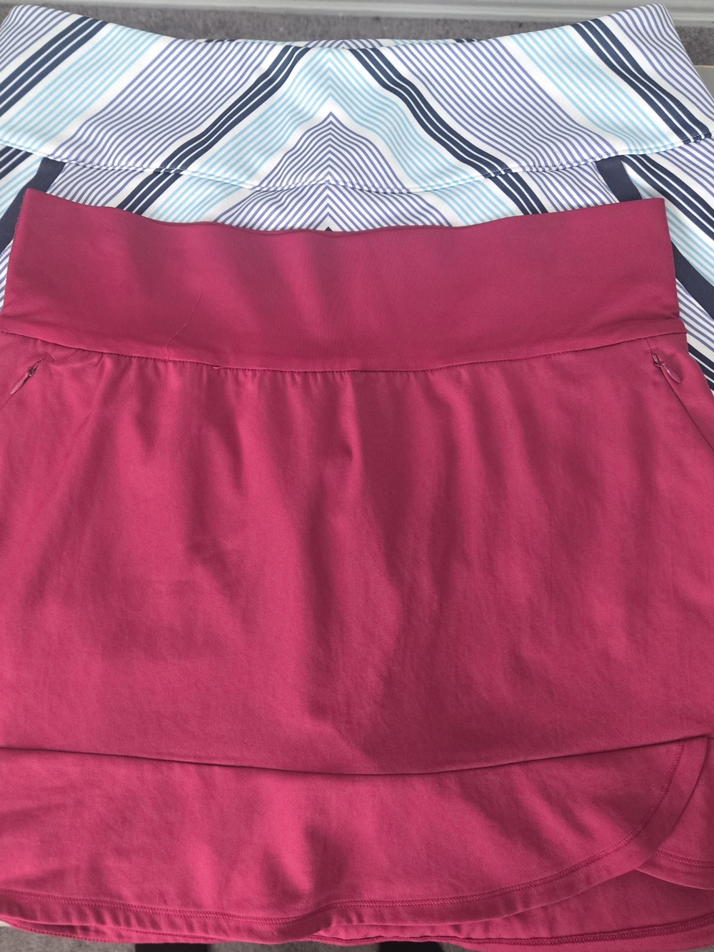 adidas Striped Performance Skort in Navy and Light Blue